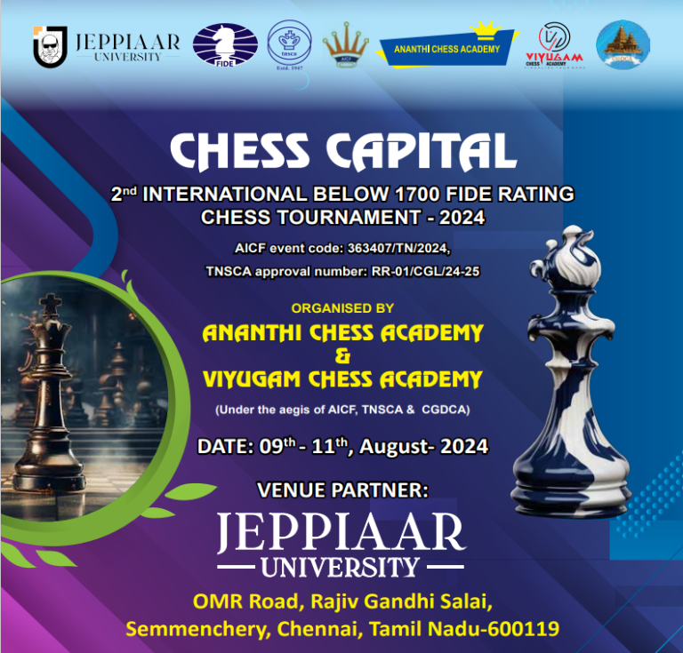 CHESS CAPITAL 2nd INTERNATIONAL BELOW 1700 FIDE RATING CHESS TOURNAMENT