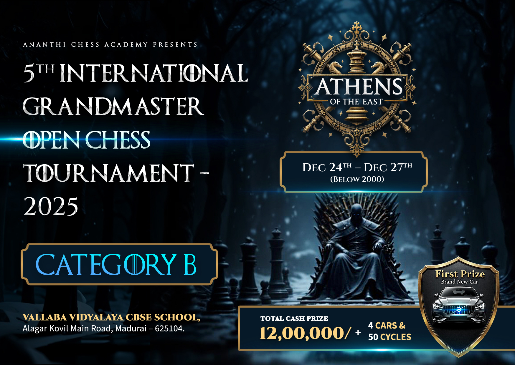 AOE 5th International Grandmaster Open Chess Tournament - 2025 - CATEGORY B
